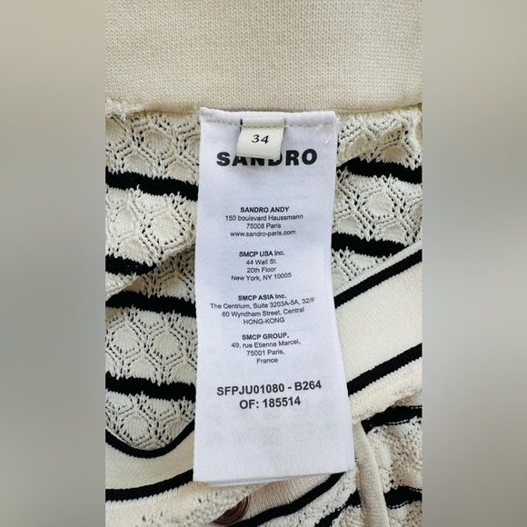 Sandro Set Striped Knit midi skirt and cardigan size 34 - Picture 9 of 10